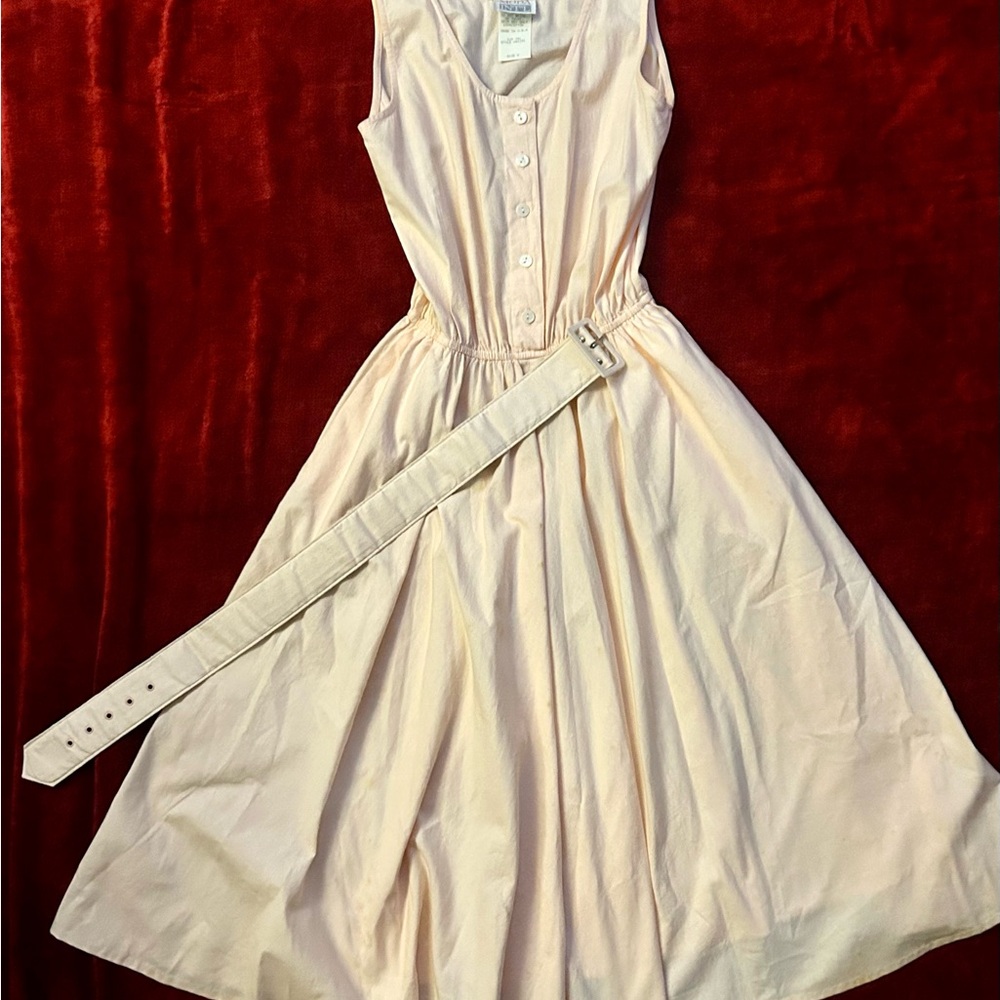 Moda Cream Sleeveless Scoop Neck Sundress